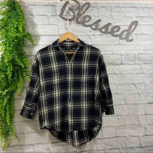 Madewell Tops - Madewell Plaid Quarter Sleeve Button Down. Size XS